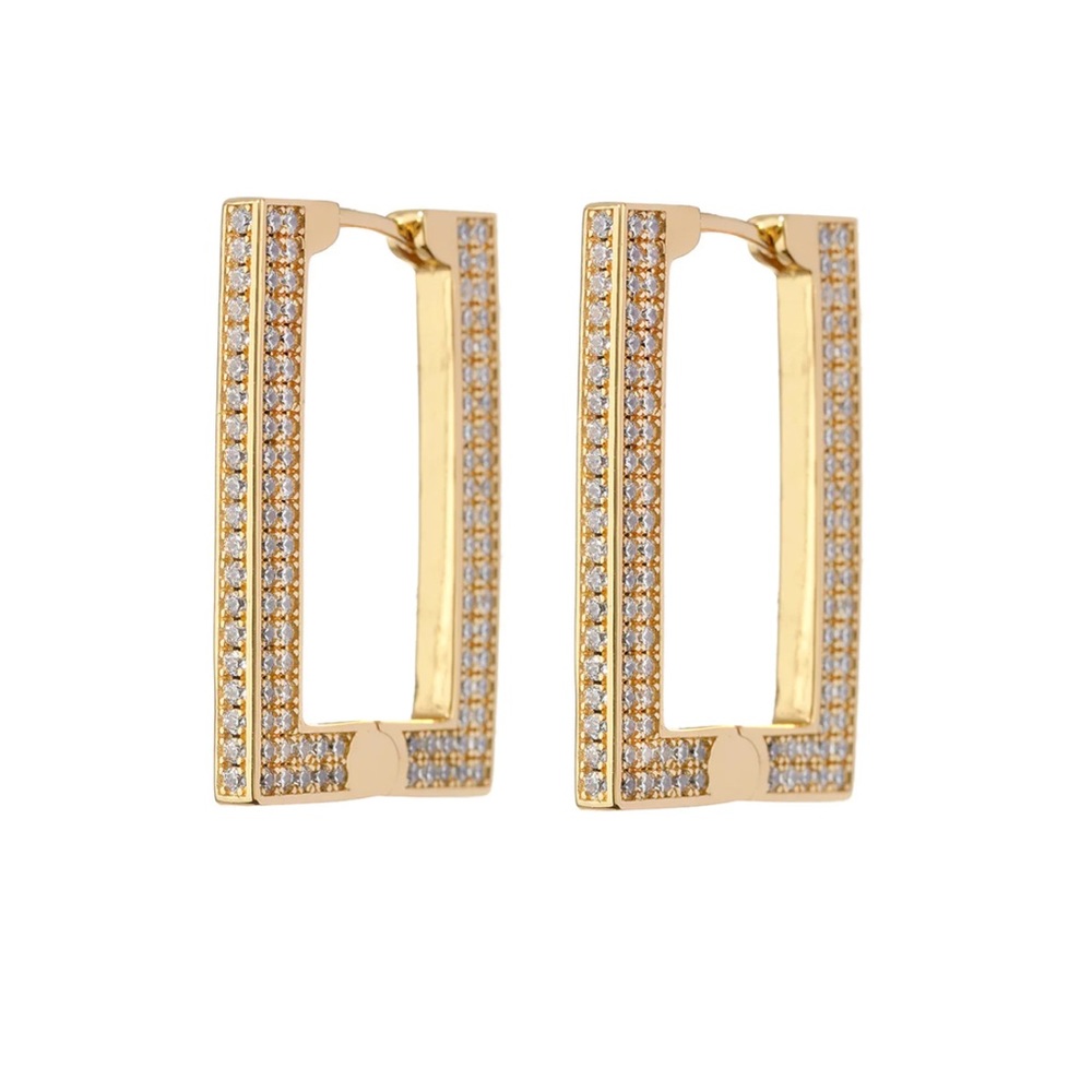 LUV AJ Pave Boxer Hoops Gold